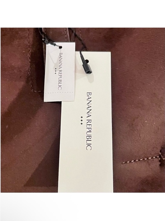 🆕 - Banana Republic Chocolate Brown Vegan Suede Side Tie Tote. NWT - Picture 10 of 10